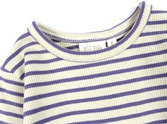 Petit Piao dusty violet/dark off white stribet t-shirt modal